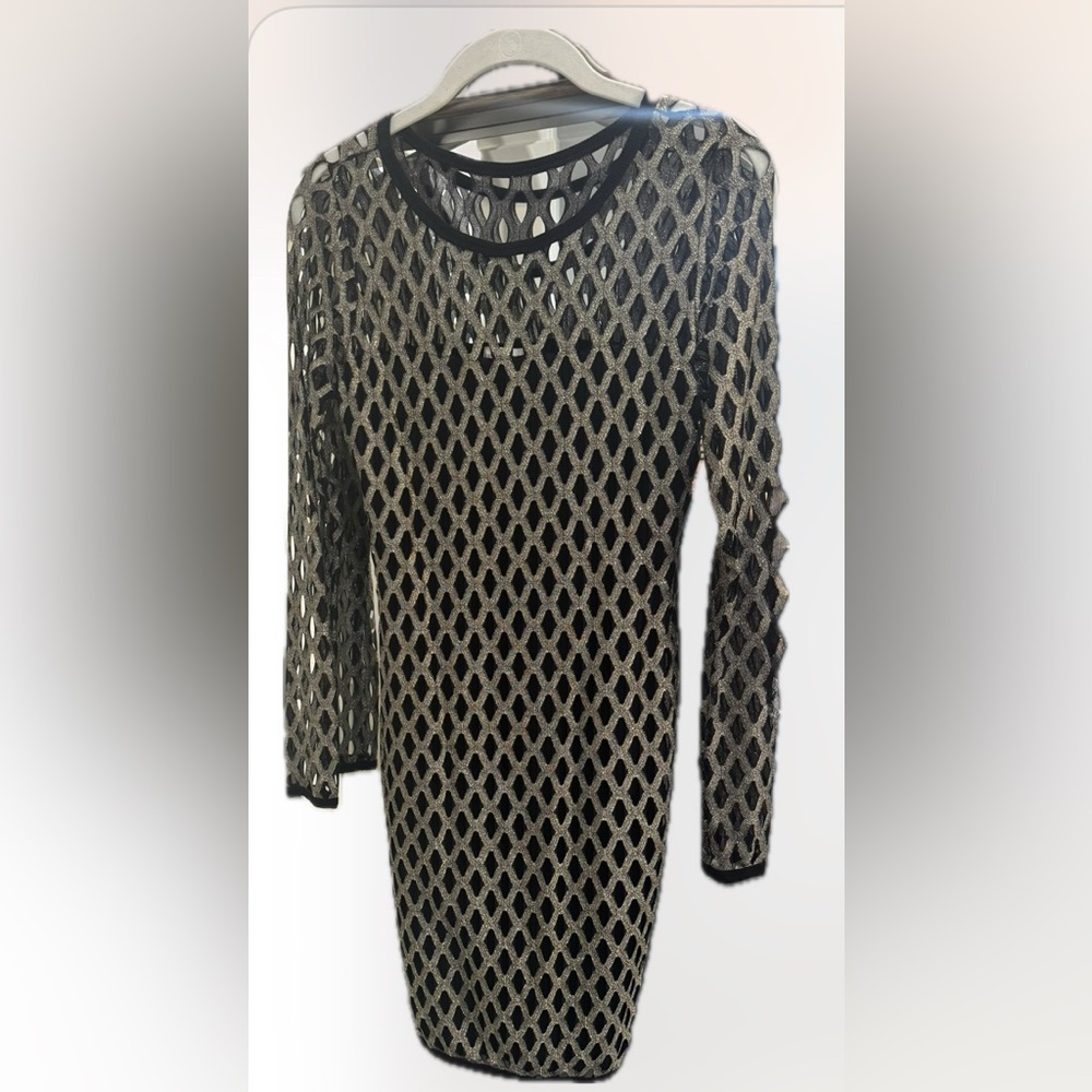 Nightcap Black and Gold Long Sleeve Dress